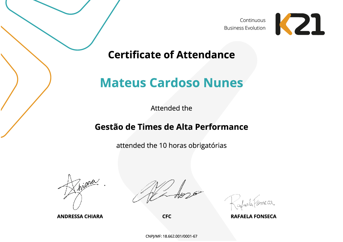 Certificado K21